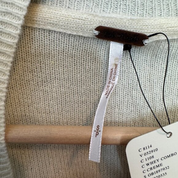 FREE PEOPLE ottoman cashmere sweater in whey combo size S - Picture 2 of 8